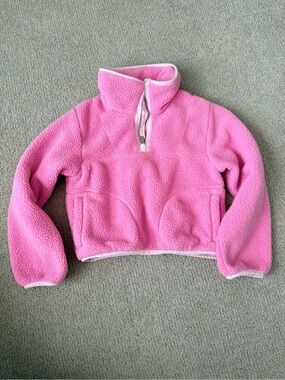 all in motion Kids Pink Sherpa Half-Zip Pullover